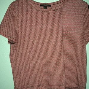 Blue & Navy striped cropped tee